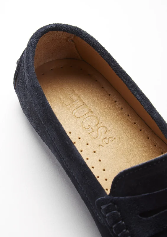 Women's Penny Driving Loafers, navy blue suede