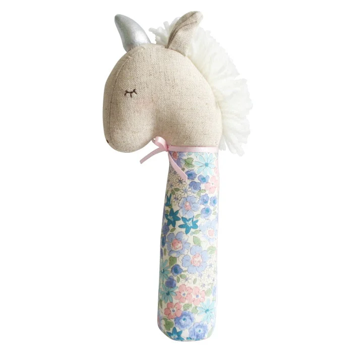 Soft and cuddly stuffed animalsAlimrose | Yvette Unicorn Squeaker | Liberty Blue