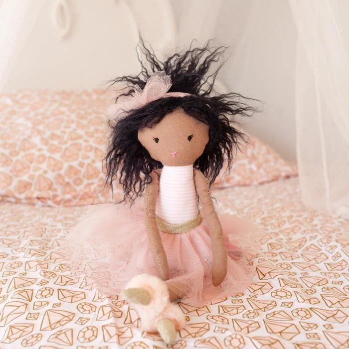 Friendly and approachable plush friends'Bailee' Ballerina African American Doll