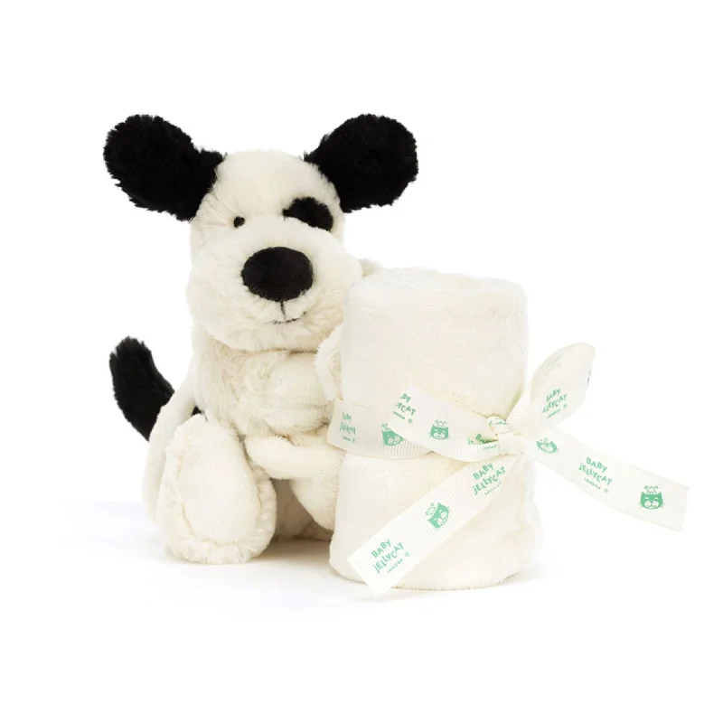 Cuddly and endearing Jellycat timeless appealBashful Black & Cream Puppy Soother