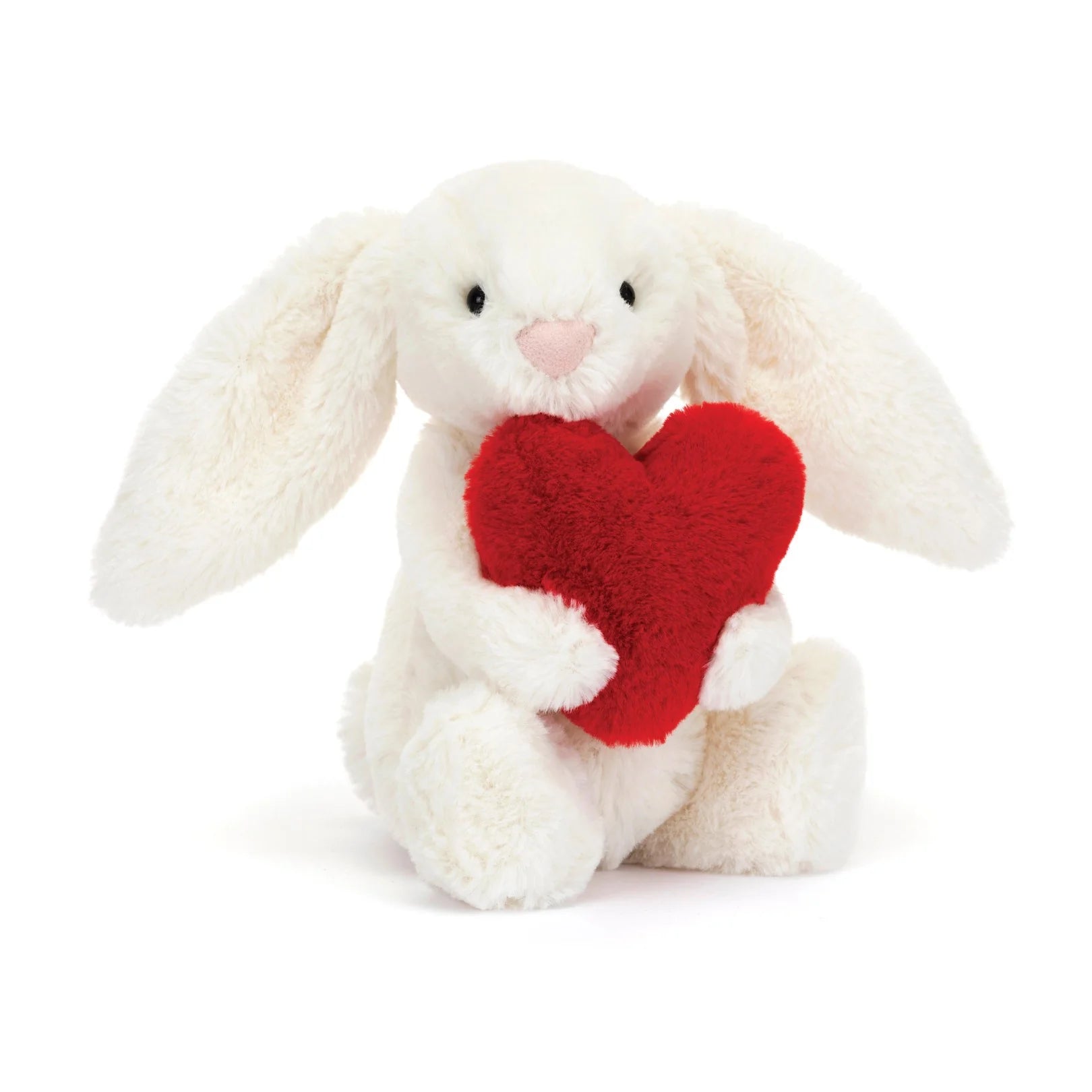Huggable and comforting Jellycat creationsBashful Red Love Heart Bunny - Small