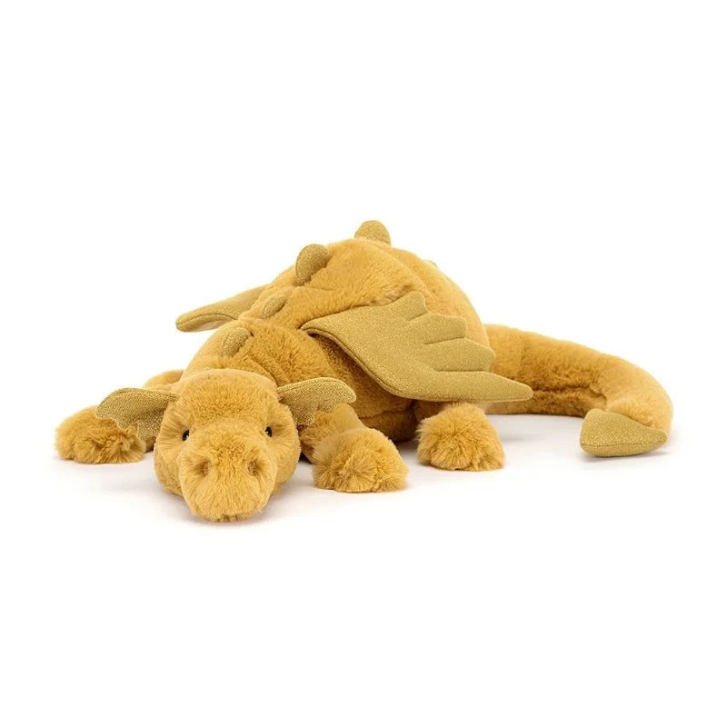 Fluffy and comforting Jellycat superior materialsGolden  Dragon - Huge