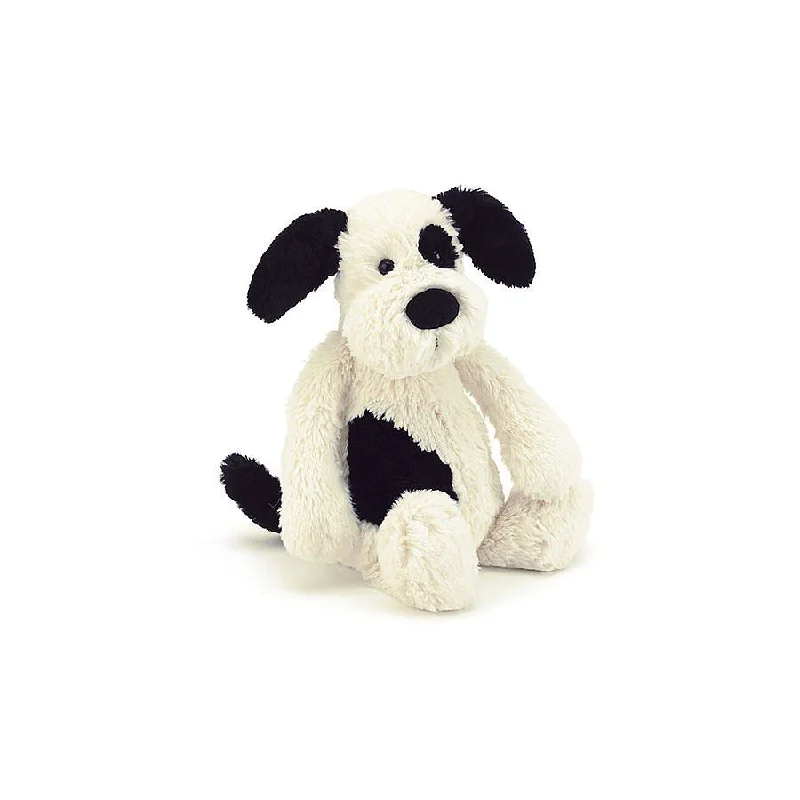Soft and squishy plush crittersJellyCat Bashful Black & Cream Puppy - Small H18cm