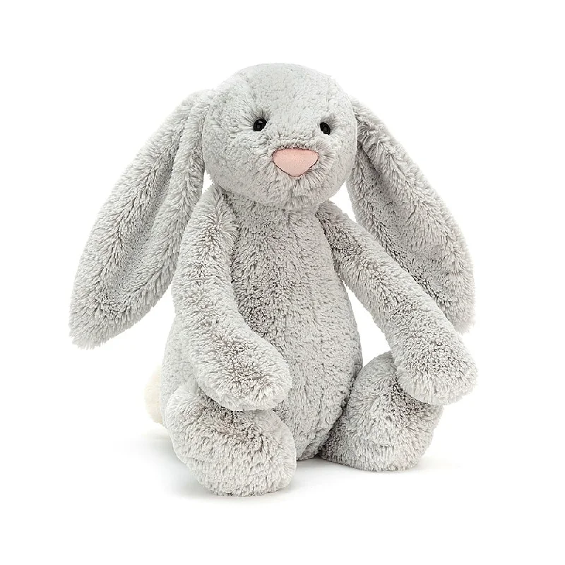 Cheerful and happy stuffed figuresJellycat Bashful Silver Bunny Big (Huge)
