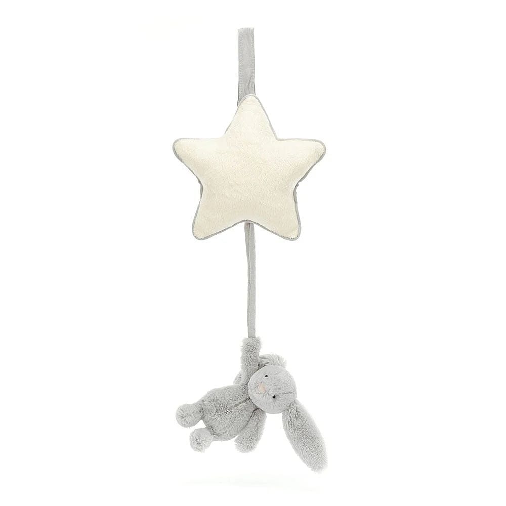 Plush and comforting Jellycat figuresJellycat Bashful Silver Bunny Musical Pull