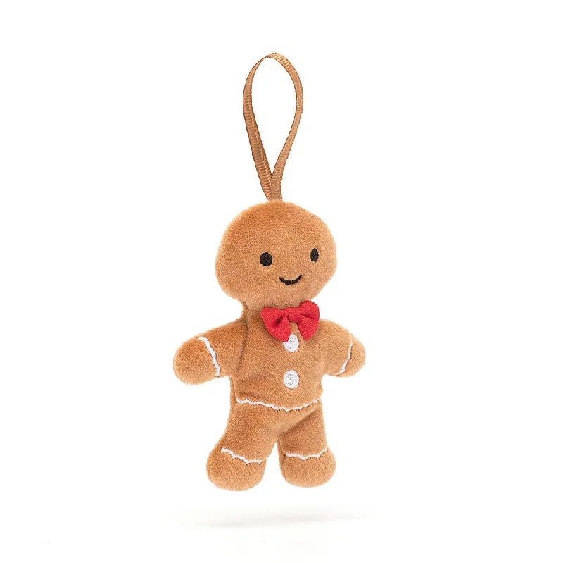 Adorable and gentle Jellycat friendsJellycat festive folly gingerbread Fred Ornament