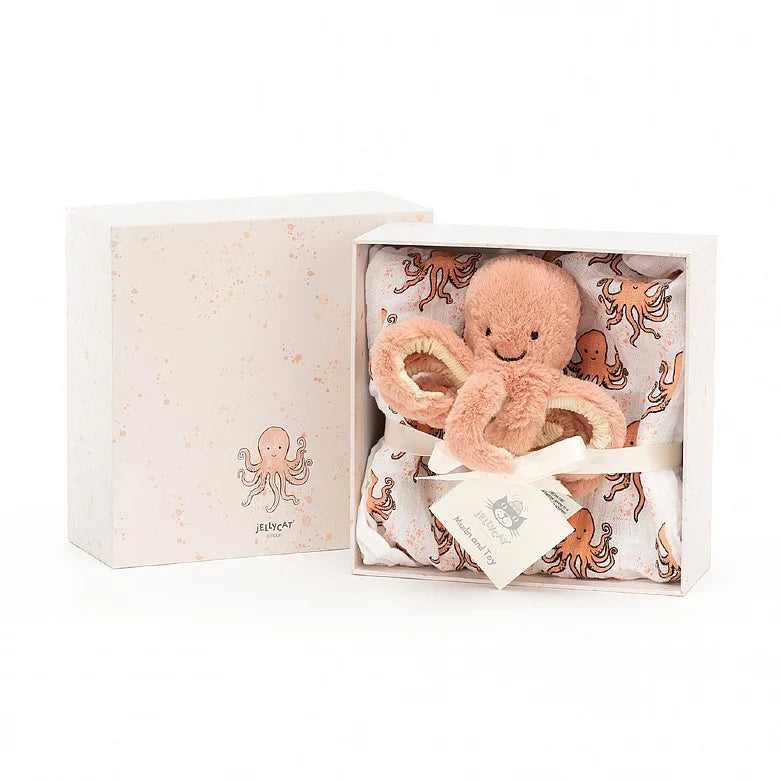 Cuddly and delightful Jellycat naptime buddiesJellycat, Odell Octopus Gift Set