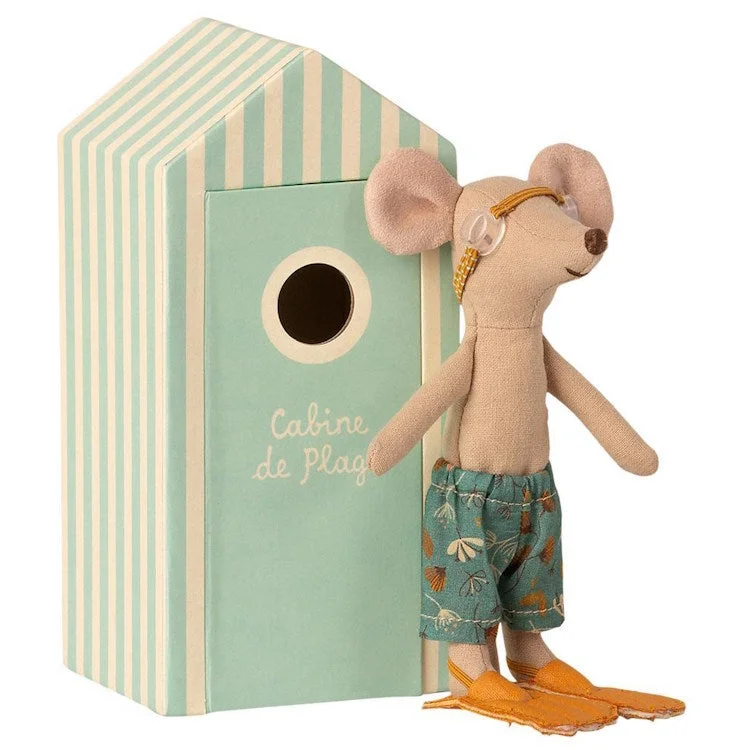 Cheerful and happy stuffed figuresMaileg | Beach Mouse Big Brother in Cabin