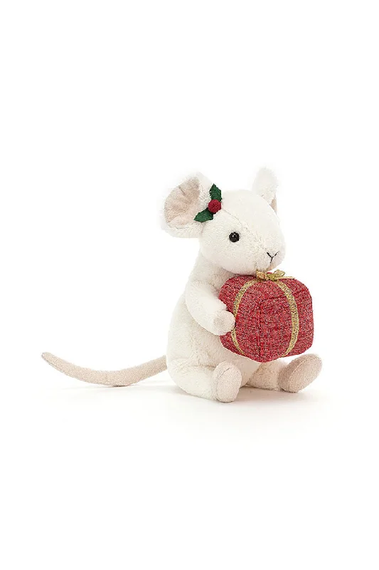 Huggable and charming Jellycat beloved by all ages.Merry Mouse Present
