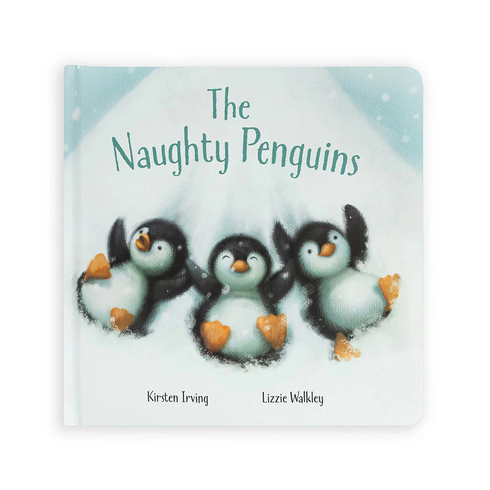 Adorable and plush Jellycat emotional support friendsNaughty Penguins Book