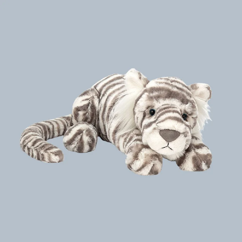 Cuddly and snuggly Jellycat snuggle partnersSacha Snow Tiger Little