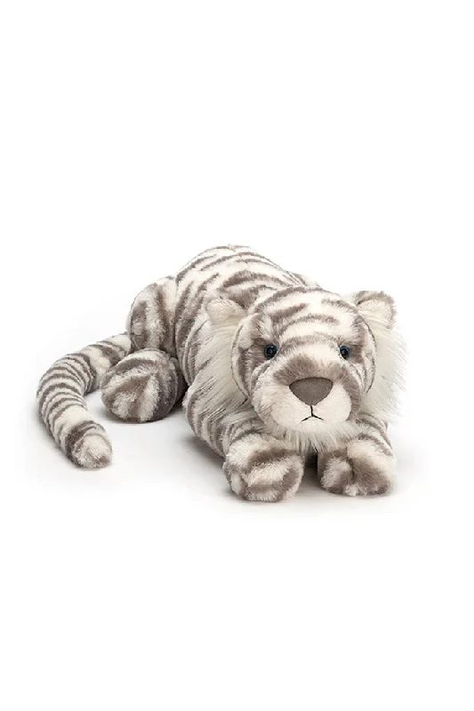 Cuddly and endearing Jellycat timeless appealSacha Snow Tiger