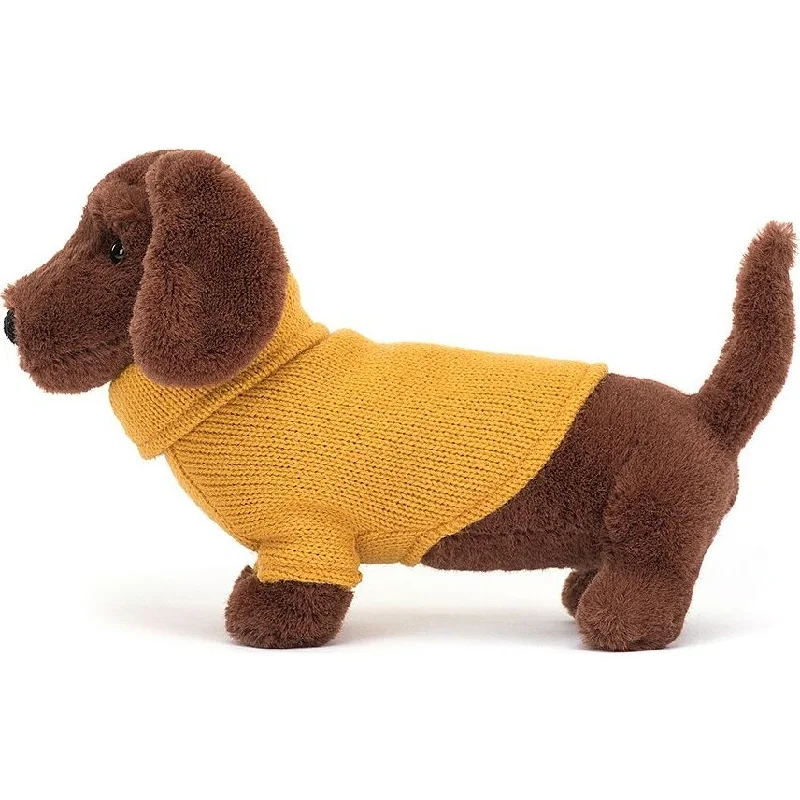 Soft and endearing Jellycat plushiesSweater Sausage Dog Yellow