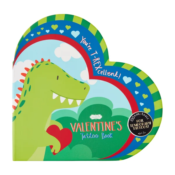 Enchanting fairy tales for children DINO VALENTINES TATTOO BOOK BY MUD PIE