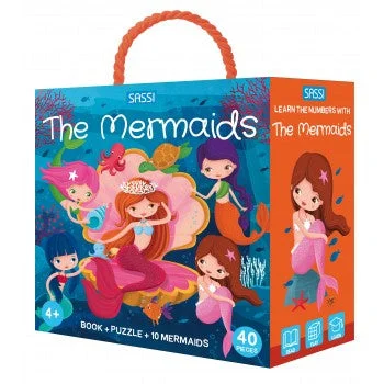 Action-packed adventure books for kidsSassi 3D Puzzle and Book Set - Learn Numbers Mermaids