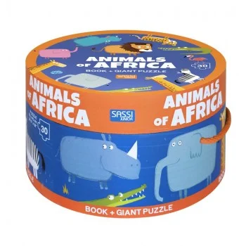 Enchanting bedtime stories Sassi Book and Giant Puzzle - THE ANIMALS OF AFRICA