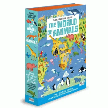 Fun-filled children's books The World of Animals 3D Puzzle and Book Set