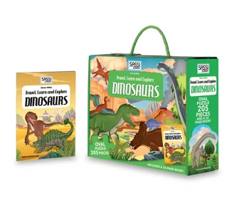 Entertaining tales for children Travel, Learn and Explore Puzzle and Book Set - DINOSAURS Entertaining tales for children Travel, Learn and Explore Puzzle and Book Set - DINOSAURS