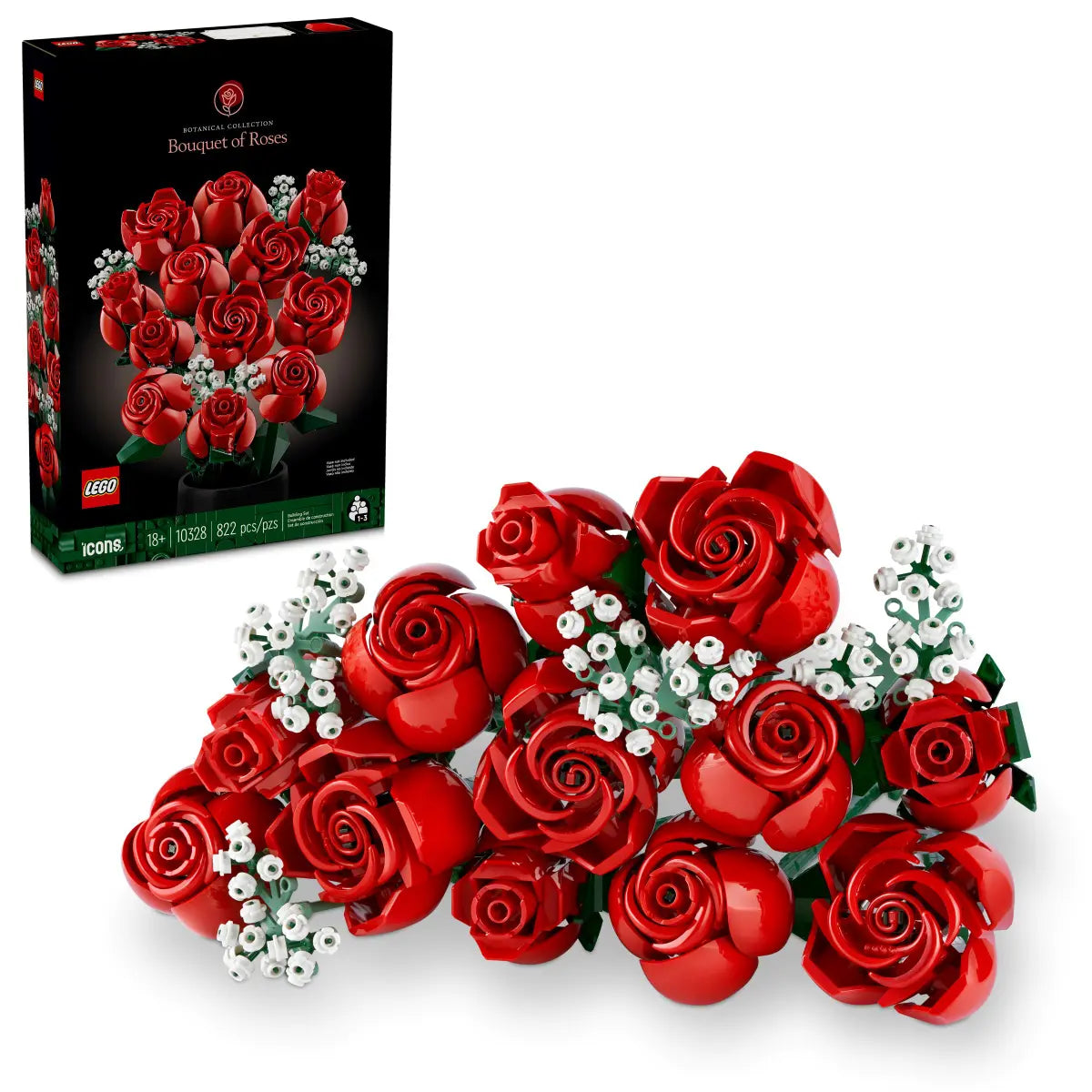 Perfect for both kids and adults LEGO10328 LEGO ICONS BOTANICAL COLLECTION BOUQUET OF ROSES
