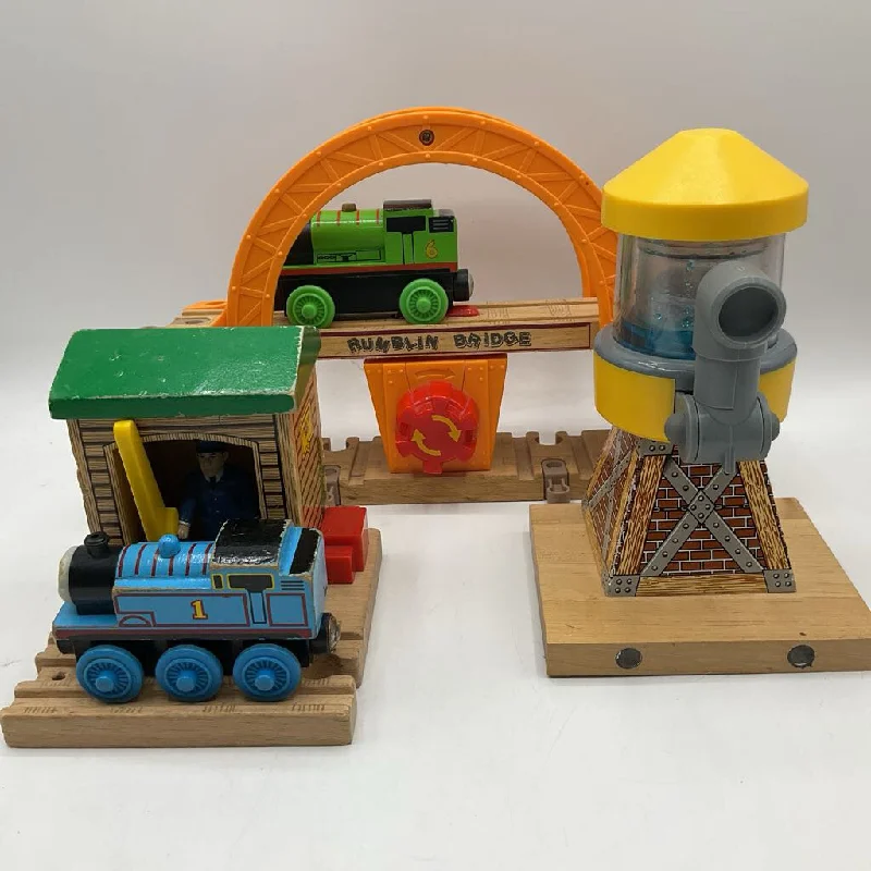 sustainable wooden toys 2 Gallon Bag Of Assorted Thomas & Friends Wooden Trains & Tracks Including Rumbling Bridge, Conductor Shed & Water Tower sustainable wooden toys 2 Gallon Bag Of Assorted Thomas & Friends Wooden Trains & Tracks Including Rumbling Bridge, Conductor Shed & Water Tower