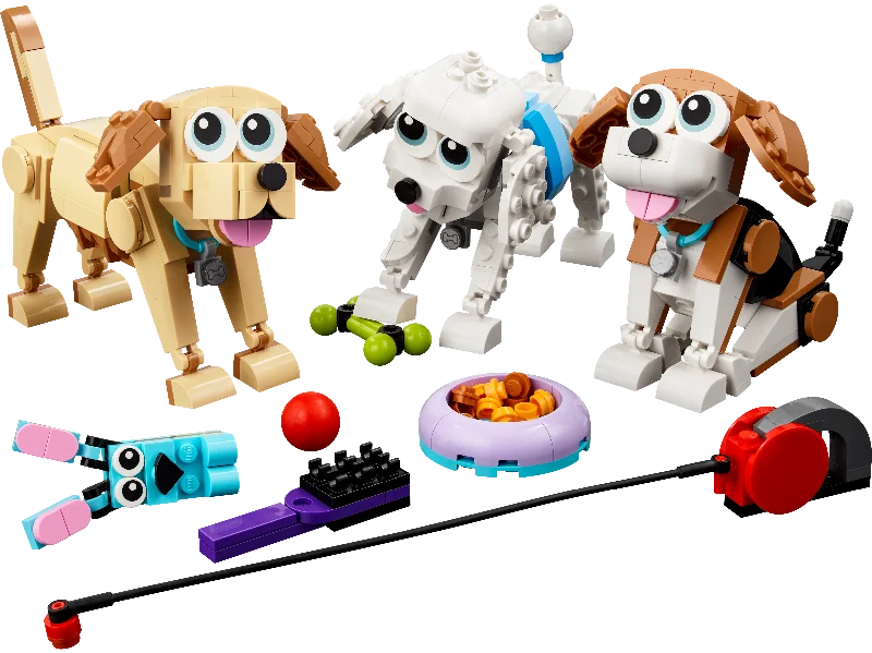 Providing a tactile learning experience LEGO31137 LEGO CREATOR ADORABLE DOGS