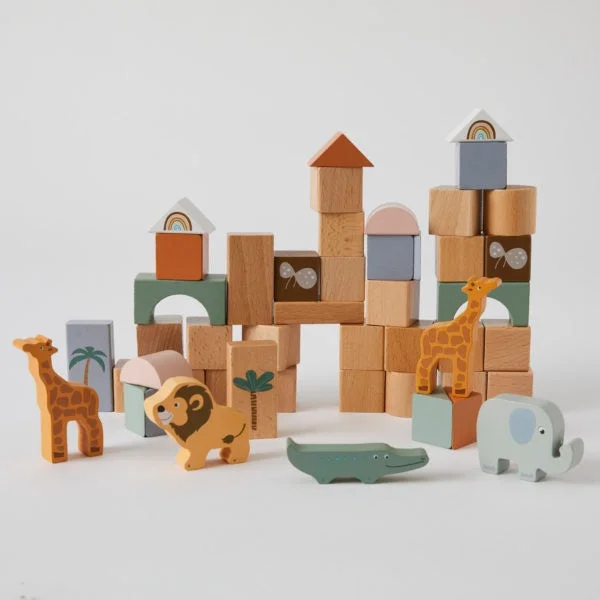 timeless classic wooden toys                   Zookabee - Africa Wooden Blocks 50 Pieces