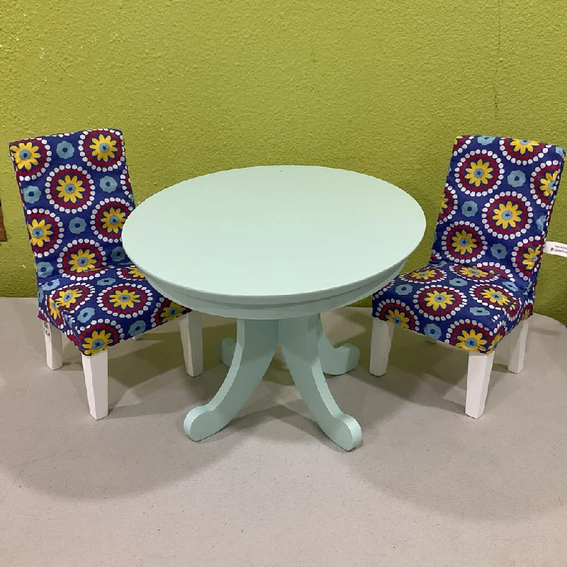 handcrafted wooden toys                  American Girl Doll Wooden Dining Room Table & Chairs
