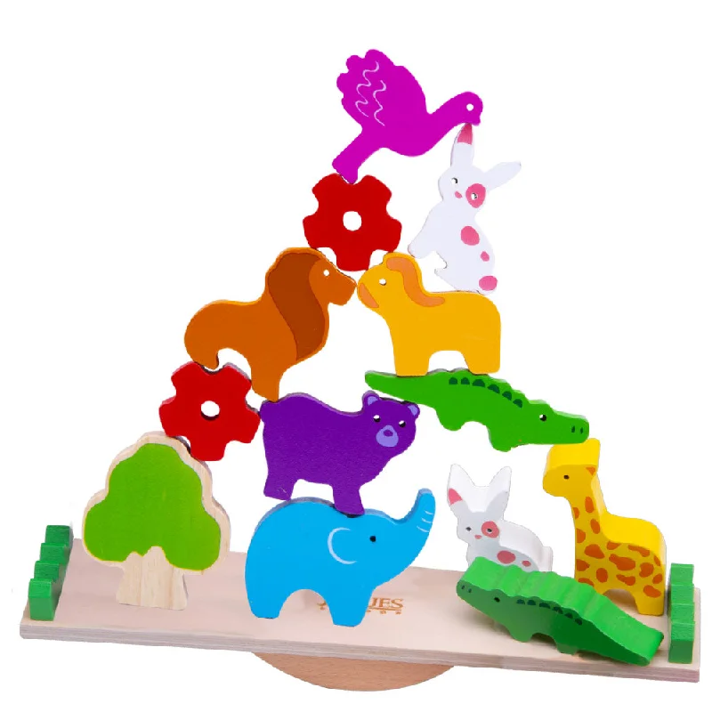 enchanting wooden toys for children                   Wooden Animal Toy - Balancing Game