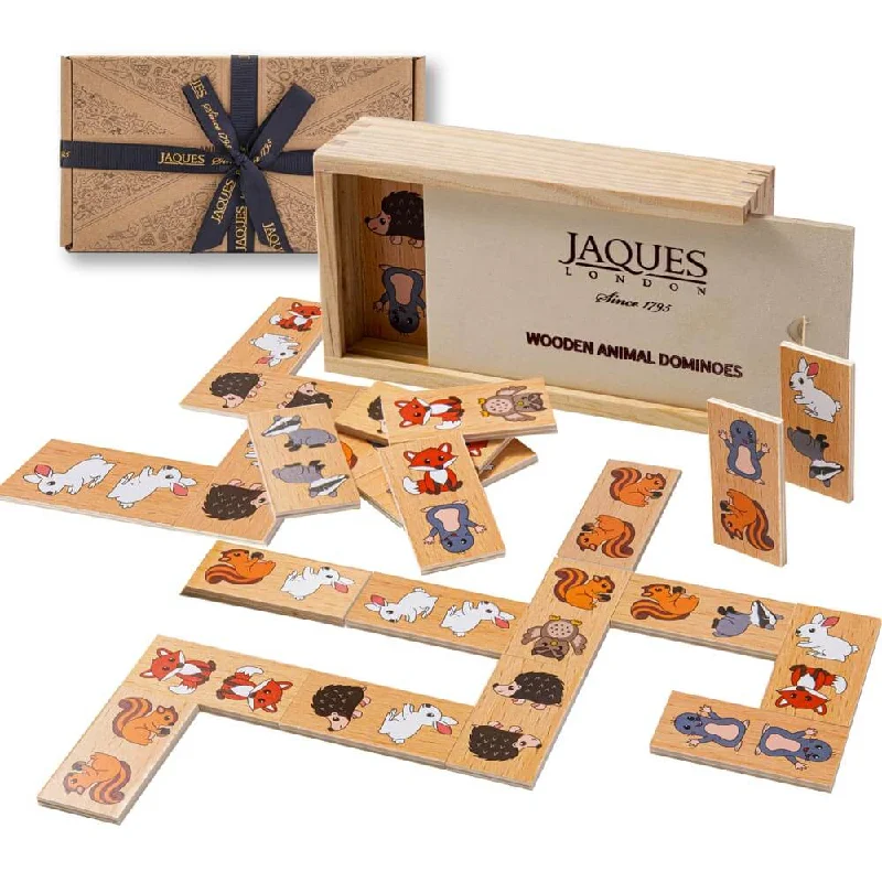 safe and appropriate wooden toys for young children                   Animal Dominoes - Wildlife Game