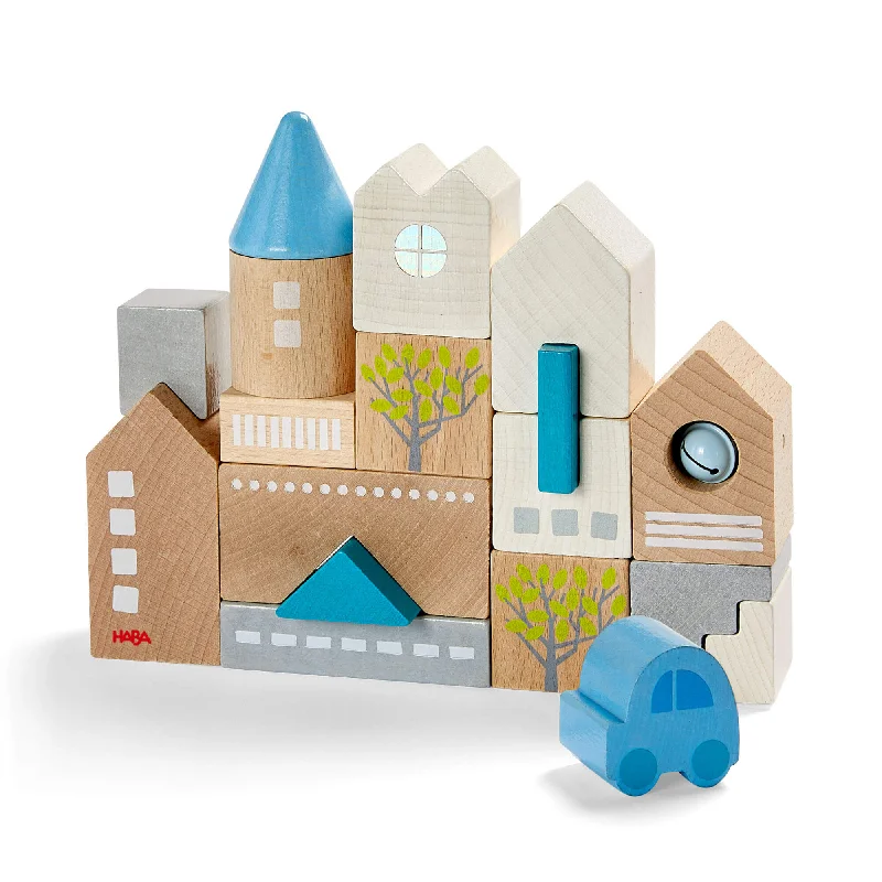 charming wooden toys                   Bad Rodach 18 Piece Wooden Building Blocks