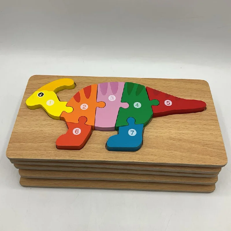 tactile wooden toys                   Bag of Wooden Dinosaur Counting Puzzles