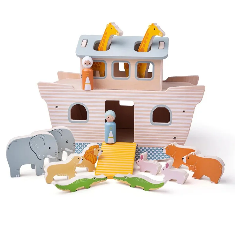 handcrafted wooden toys                  Bigjigs Toys Wooden Noah's Ark