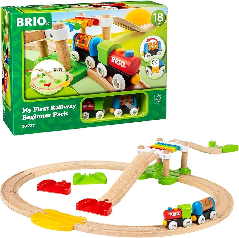 detailed and intricate wooden toys                   Brio 33727 My First Railway Beginner Pack