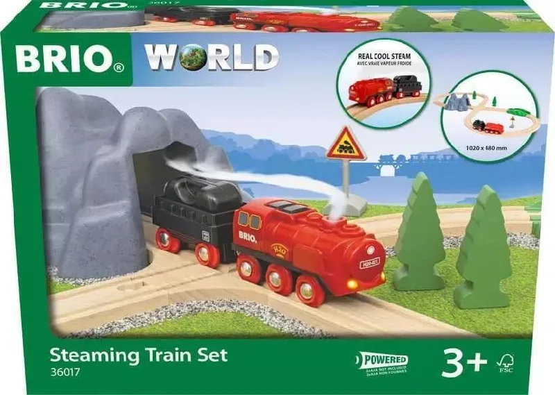 sturdy and safe wooden toys                 Brio 36017 Steaming Train Set