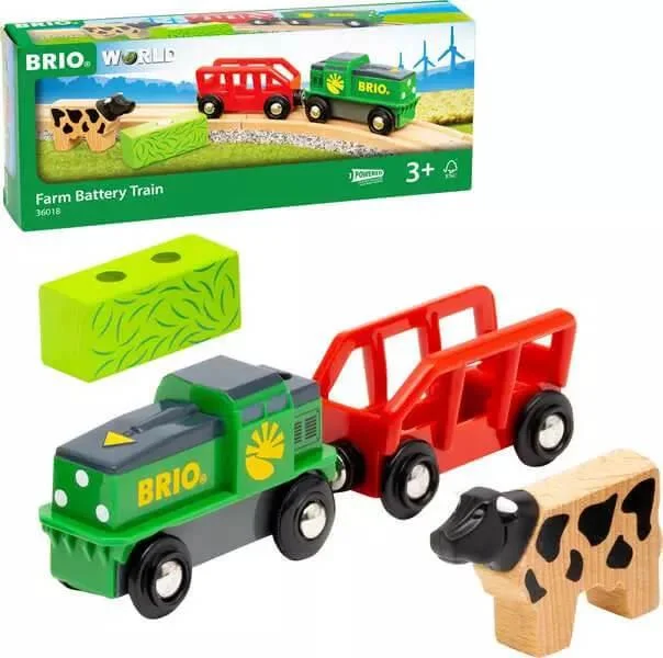robust and durable wooden toys that are built to last                   Brio 36018 Farm Battery Train