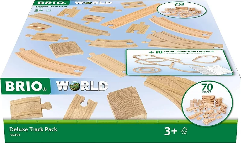 sturdy and long-lasting wooden toys for active play                   Brio 36030 Deluxe Track Pack