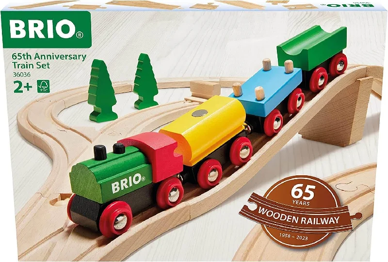 safe and child-appropriate wooden toys for different stages of development                   Brio Classic 36036 65th Anniversary Train Set