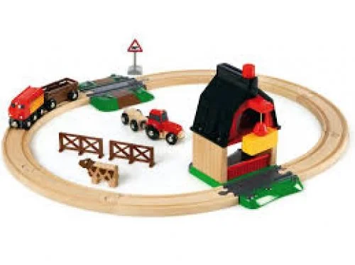 child-safe wooden toys                 BRIO 33719 Farm Railway Set