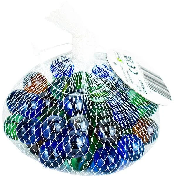 sturdy and long-lasting wooden toys for active play                   Children's Bag of 40 Small Classic Marbles In Assorted Designs