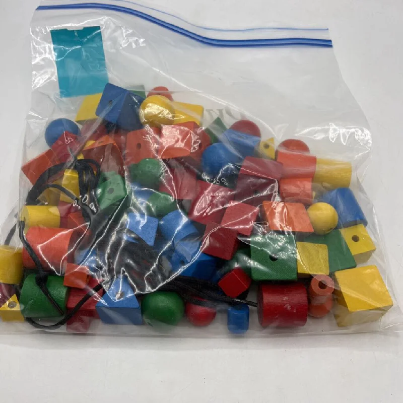 eco-friendly and sustainably made wooden toys                   Colorful Wooden Shaped Beads & String
