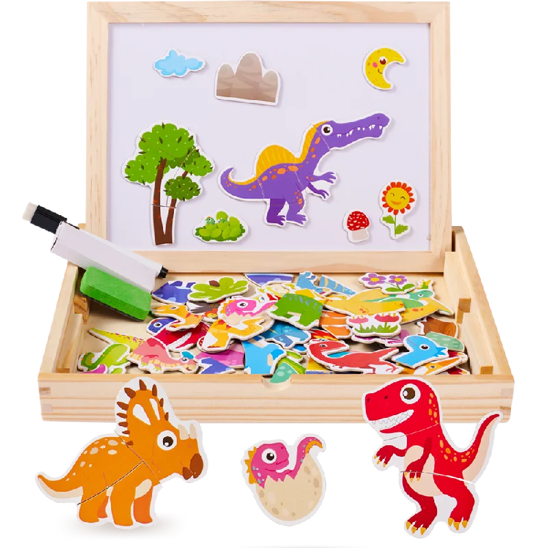robust and engaging wooden toys for kids                   Dinosaur Magnetic Board - Jurassic Toy Set