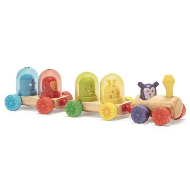 eco-conscious and sustainable wooden toys for children                   Djeco Rainbow Train