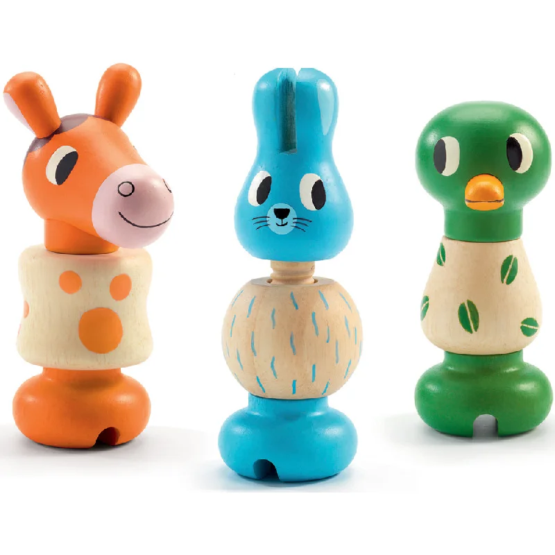 sturdy wooden toys                  Djeco Rondanimo - A Toy to Screw Together