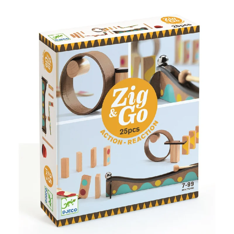 eco-friendly wooden toys                   Djeco Zig & Go - 25 pieces