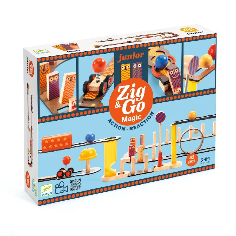 safe wooden toys for babies              Djeco Zig & Go Junior - Magic - 42 pieces