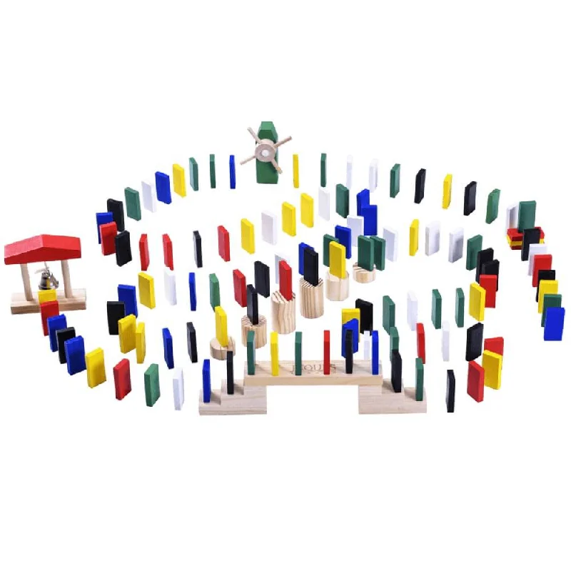 vibrant and colorful wooden toys for toddlers                   Domino Rally - Domino Rally Set