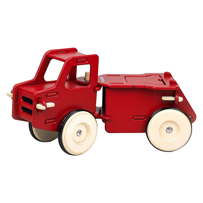 detailed and intricate wooden toys                   Moover - Ride On Dump Truck Red