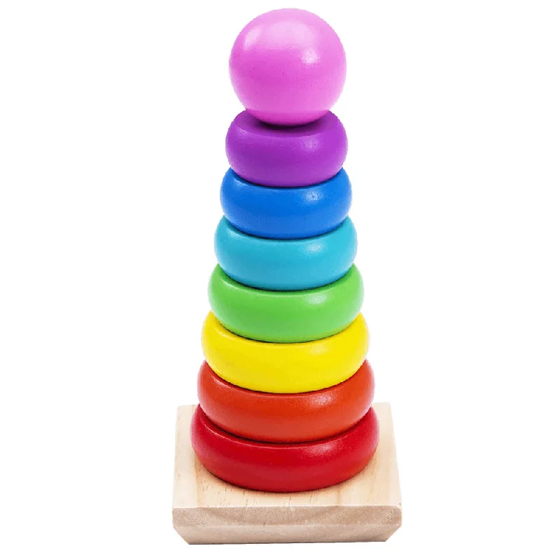 functional wooden toys               Stacking Toy - Wooden Rainbow Toy