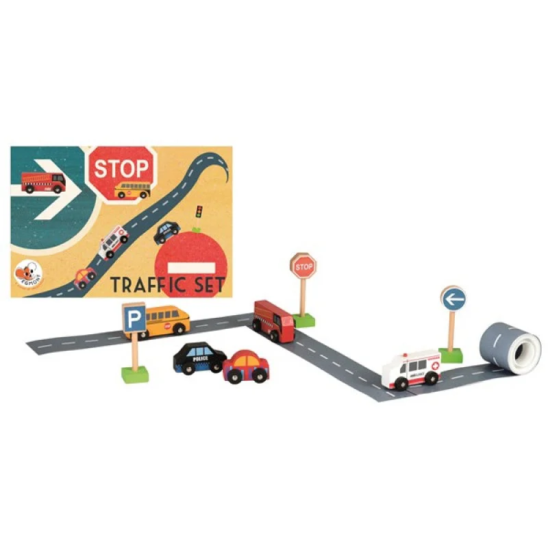 timeless classic wooden toys                   Egmont Toys Traffic Set