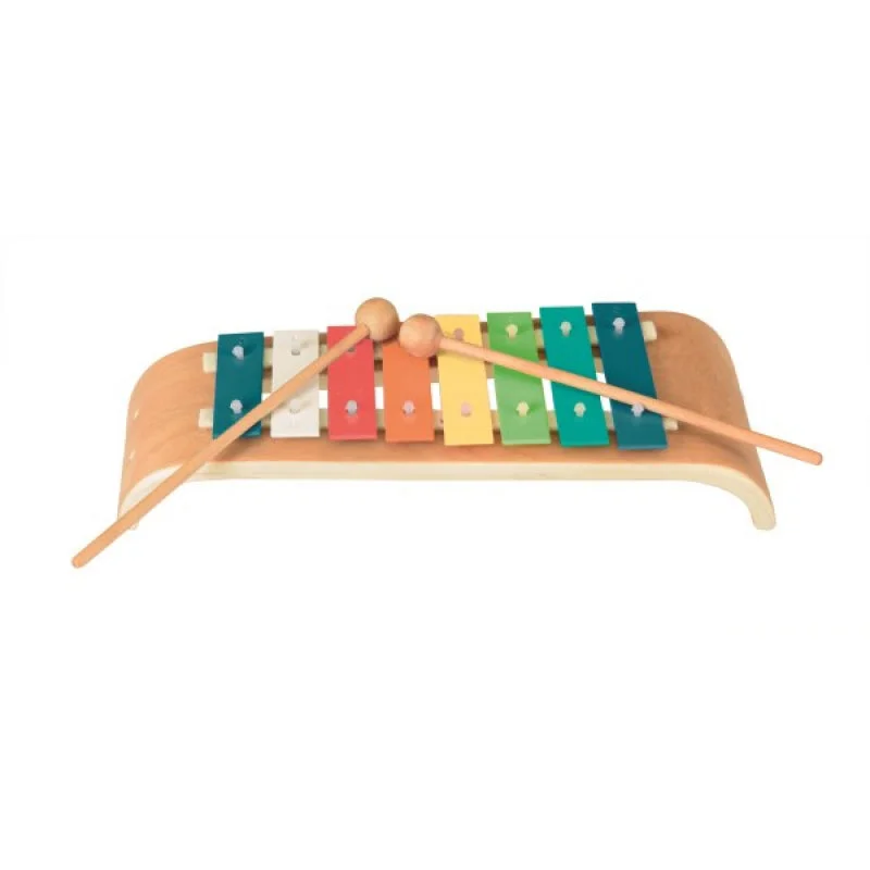 sturdy construction wooden toys                   Egmont Toys Xylophone 8 Notes Curved